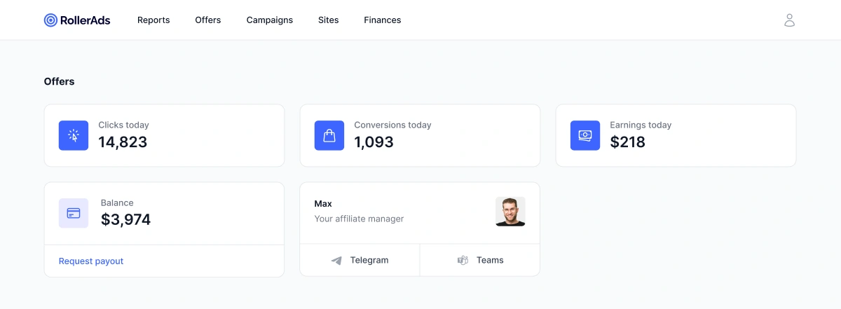 How to navigate the Offers section on RollerAds