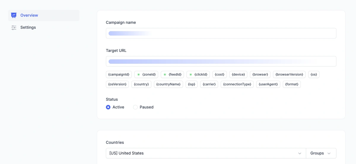 Editing a single campaign